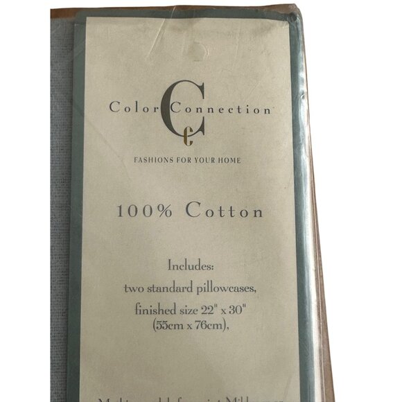 Two Standard Flannel Pillowcases 100% Cotton 22" X 30" Blue Color Connection - Picture 4 of 6